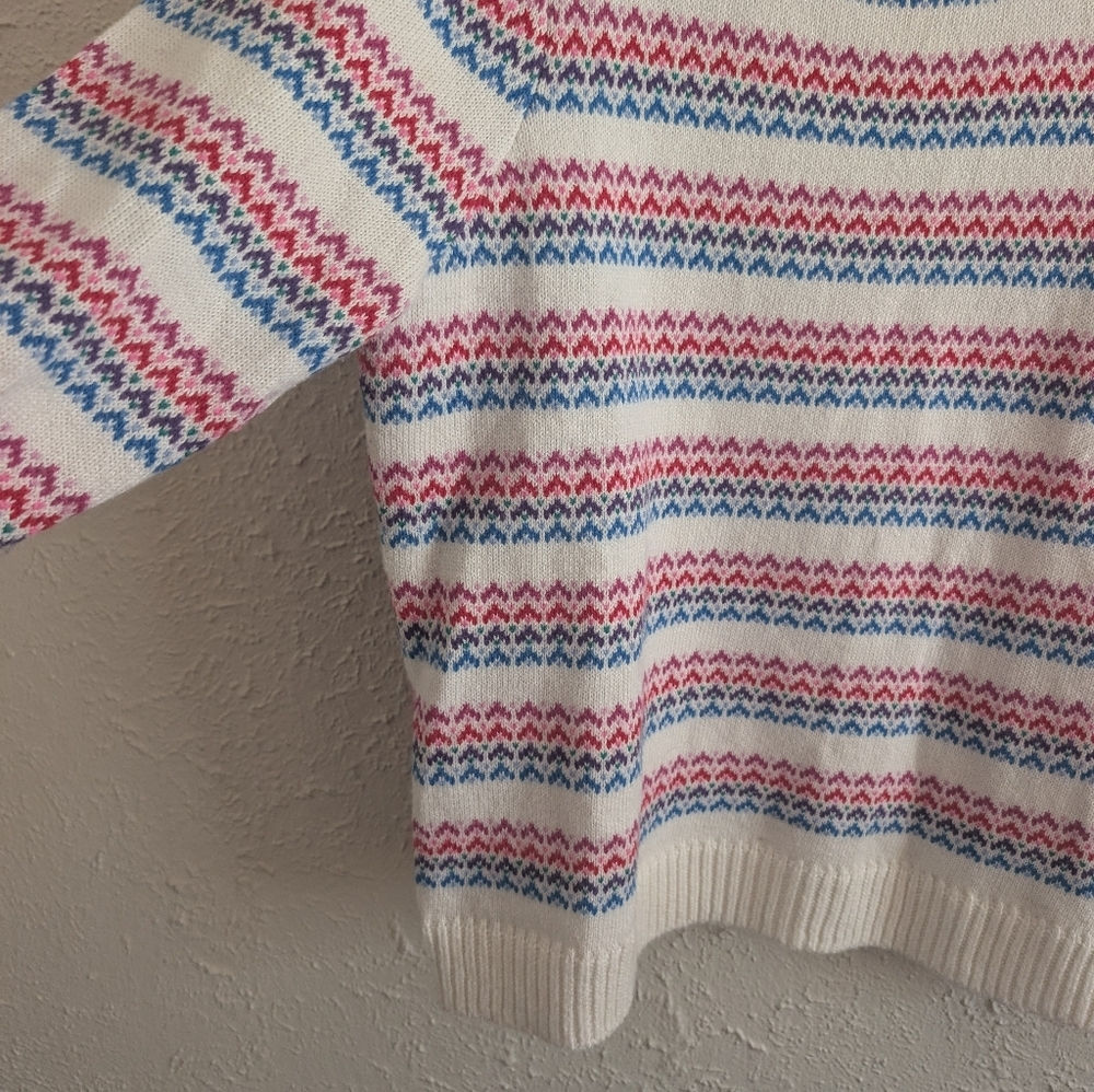 Talbot's Petite Multicolored Pattern Sweater - Picture 3 of 7